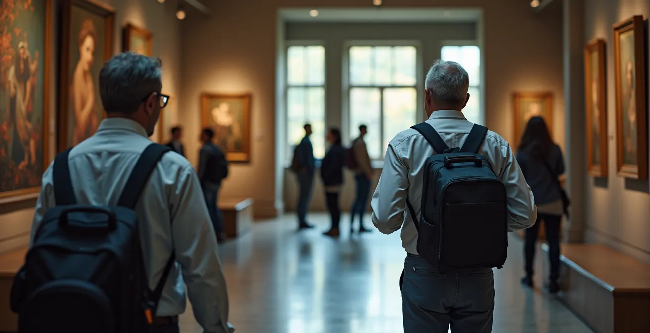 Museum conservators implementing emergency climate control measures during HVAC failure