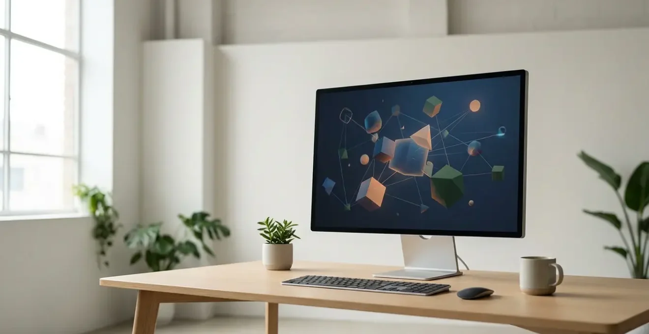 Professional designer organizing complex Photoshop file with multiple layer groups displayed on screen in creative studio