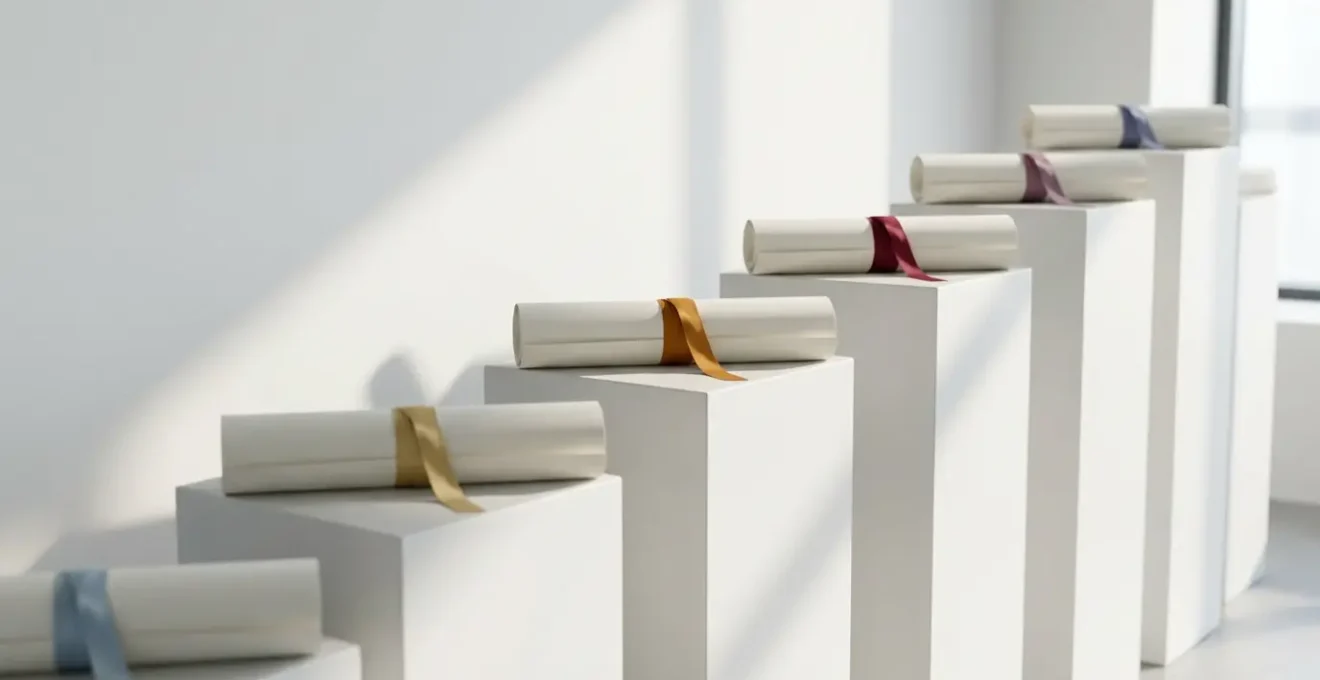 Abstract visualization of pricing tiers shown through ascending geometric forms